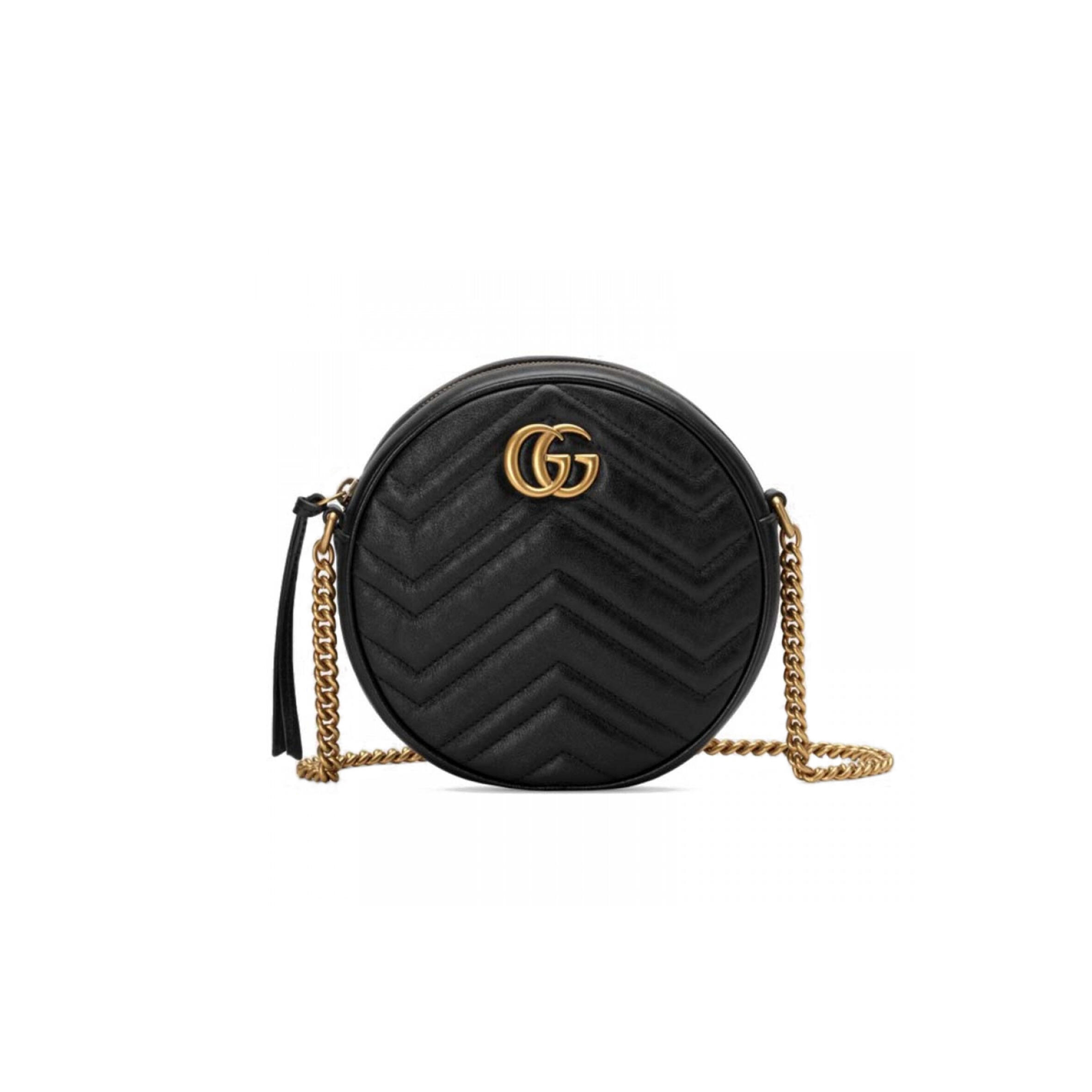 GUCCI GG MARMONT MINI ROUND SHOULDER BAG 550154 (18.5*18.5*6.5cm)